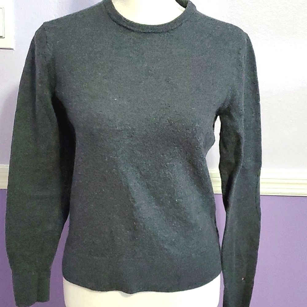 Tommy Hilfiger Charcoal Premium Wool Long Sleeve Elbow Patches Sweater S